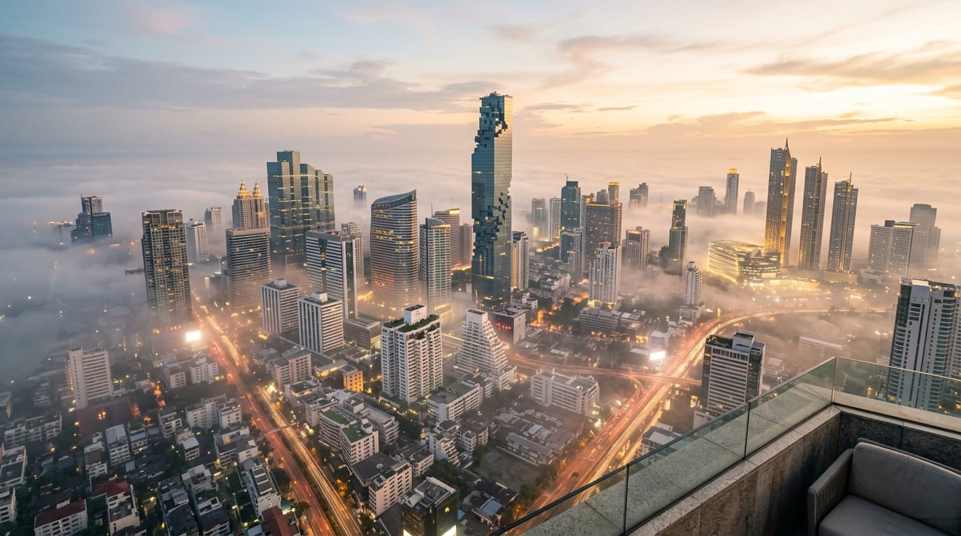 Bangkok City in Mist