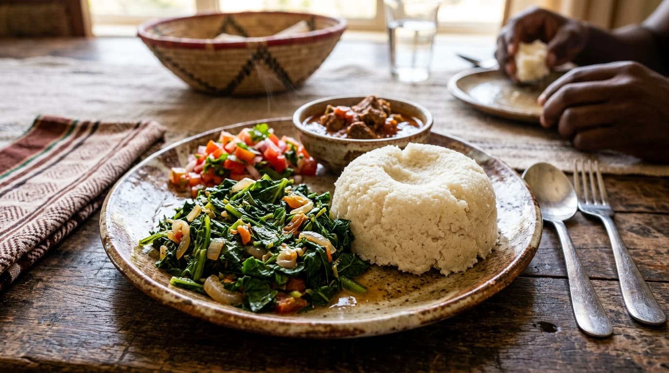 Ugali and Sukuma Wiki